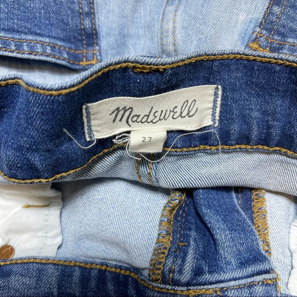 Madewell Pieced McCarren A-Line Denim 2 Tone Skirt Size 27